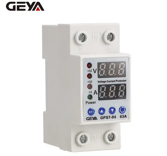 Under and Over Voltage and Current Protector,GEYA Brand,current Protector, Surge Protector ,Electric Appliance Protector, 220v Adjustable Over and Under Voltage and Current Protector. 