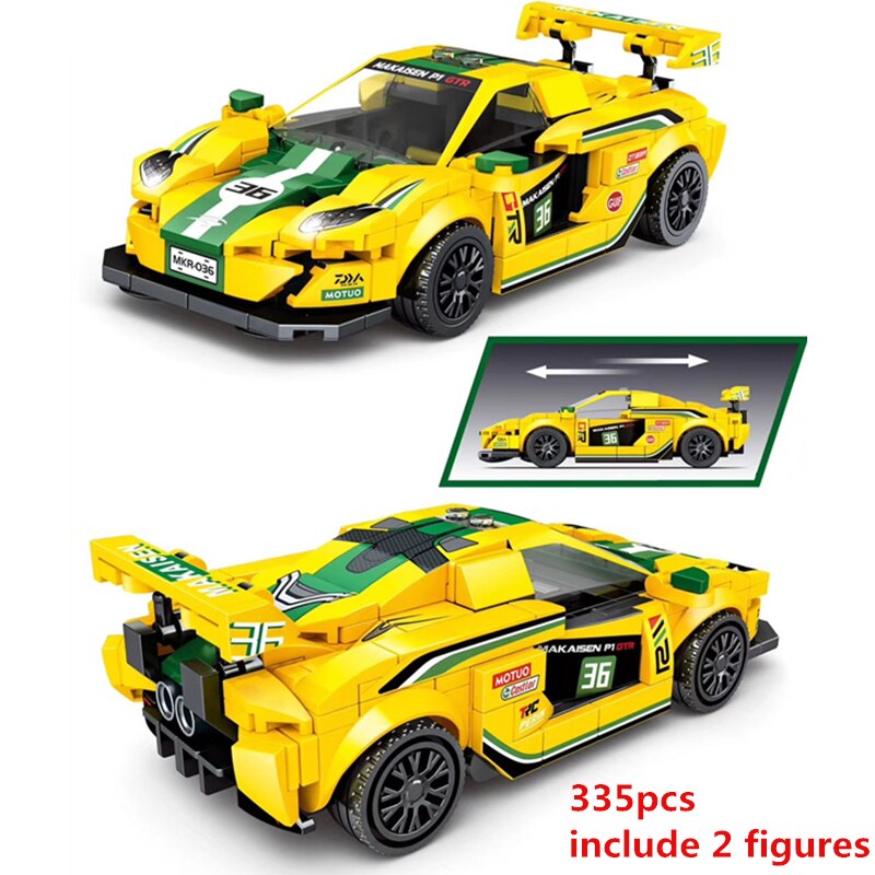 【happy one】2020 NEW Technic Speed Champion bricks race Mustang GT GTR P1 Car Model Creator For Children. 