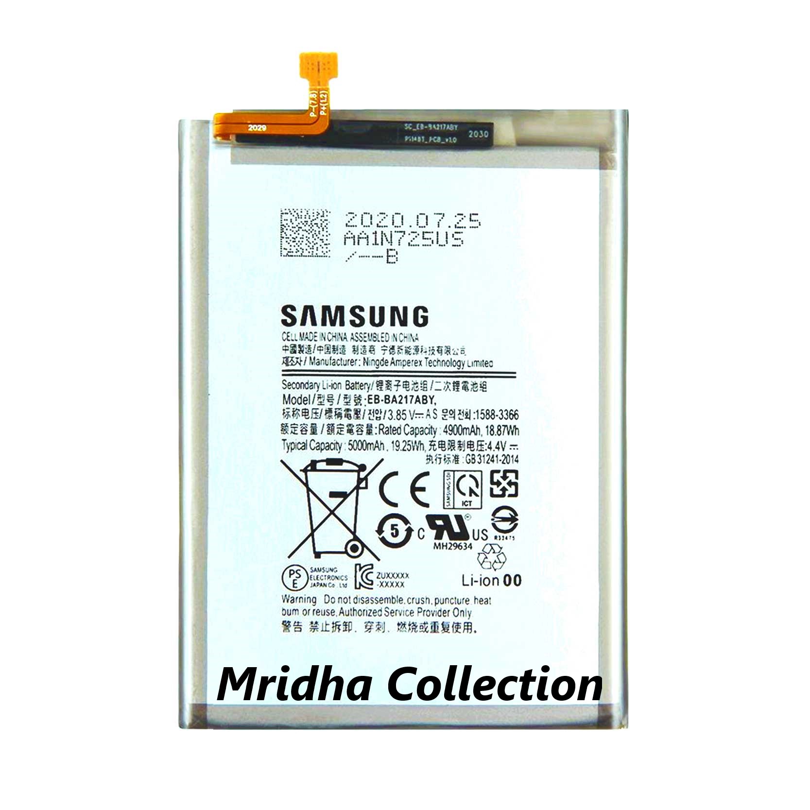 Samsung Galaxy A02s Battery Lithium Polymer / Lithium-ion Replacement Battery With 5000mAh Capacity For SM-A025F, SM-A025F/DS, SM-A025G, SM-A025G/DS, SM-A025M, SM-A025M/DS, SM-A025U, SM-A025V, SM-A025A, SM-A025U1, SM-A025AZ, SM-S124DL. 