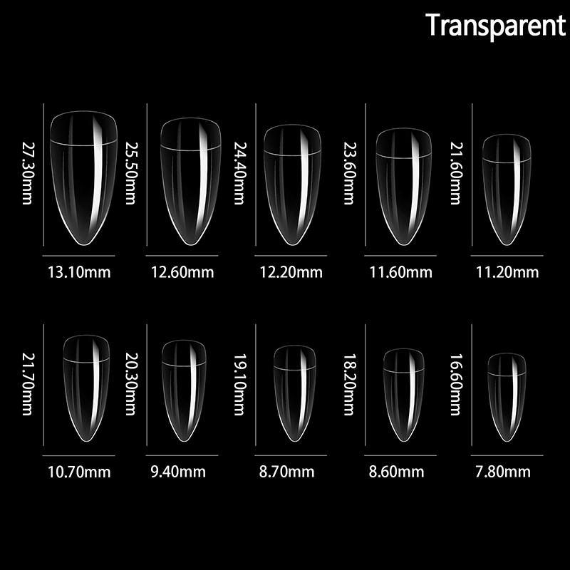 100 Pcs Hawk Curve Nail Tips Half Cover Eagle Claw Curve False Nails Extension 10 Sizes For Art Salon. 