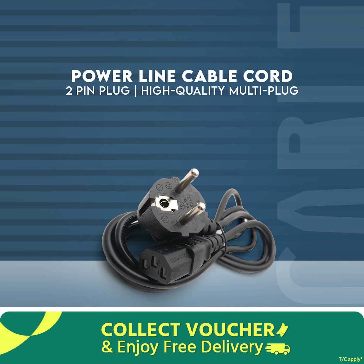 Rice Cooker Power Line Cable Cord - 2 Pin Plug | High-Quality Multi-Plug Option for Reliable Cooking and Versatile Use