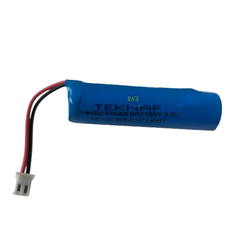 18650 3.7V AC/DC Backup Light Rechargeable Battery with SM 2P Plug, Pack of 1