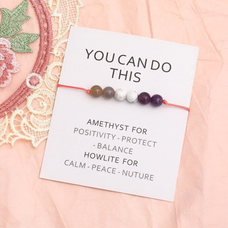 Natural Amethyst Crystal Bracelet Amethyst Howlite Motivating Bracelet Relaxing Jewelry Women Men Healing Crystal Bracelet Gifts. 