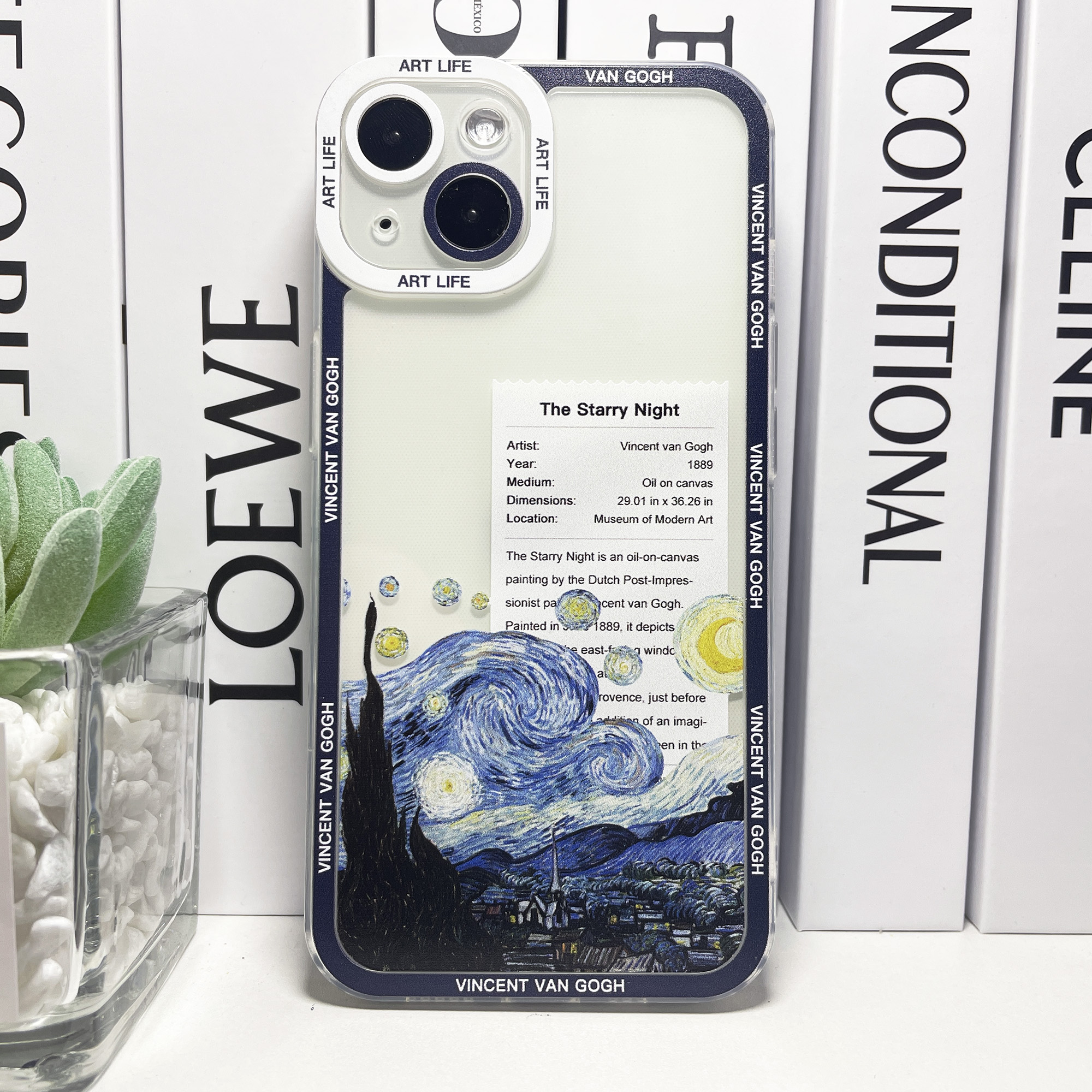 Cover Van Gogh Per IPhone 16, Motivo Notte Stellata, Custodia Portafoglio - 2