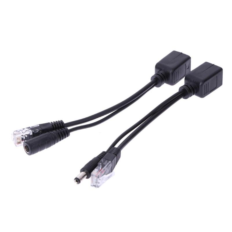 Power Over Ethernet PoE Adapter Injector + Splitter Kit PoE Cable Black Passive POE Injector Splitter Adapter Cable Kit