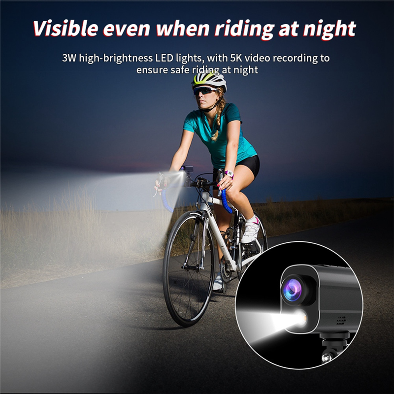 5K Action Camera Motorcycle Helmet Camera Anti Shake Riding Bike Drive Recorder WiFi Sport DV Camera with LED Light Easy Install Easy to Use. 