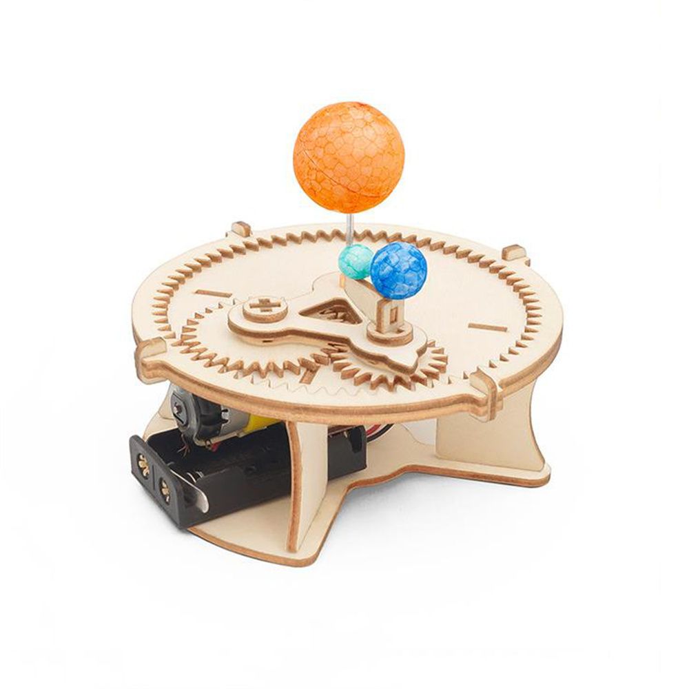Creative DIY Electronic Kit Early Learning Inventions Fans Laboratory Equipment Brain-training Science Educational Function Principle Toys Solar System Model Electric Solar System Toys Technology Making Toys Sun Earth Moon Planet. 