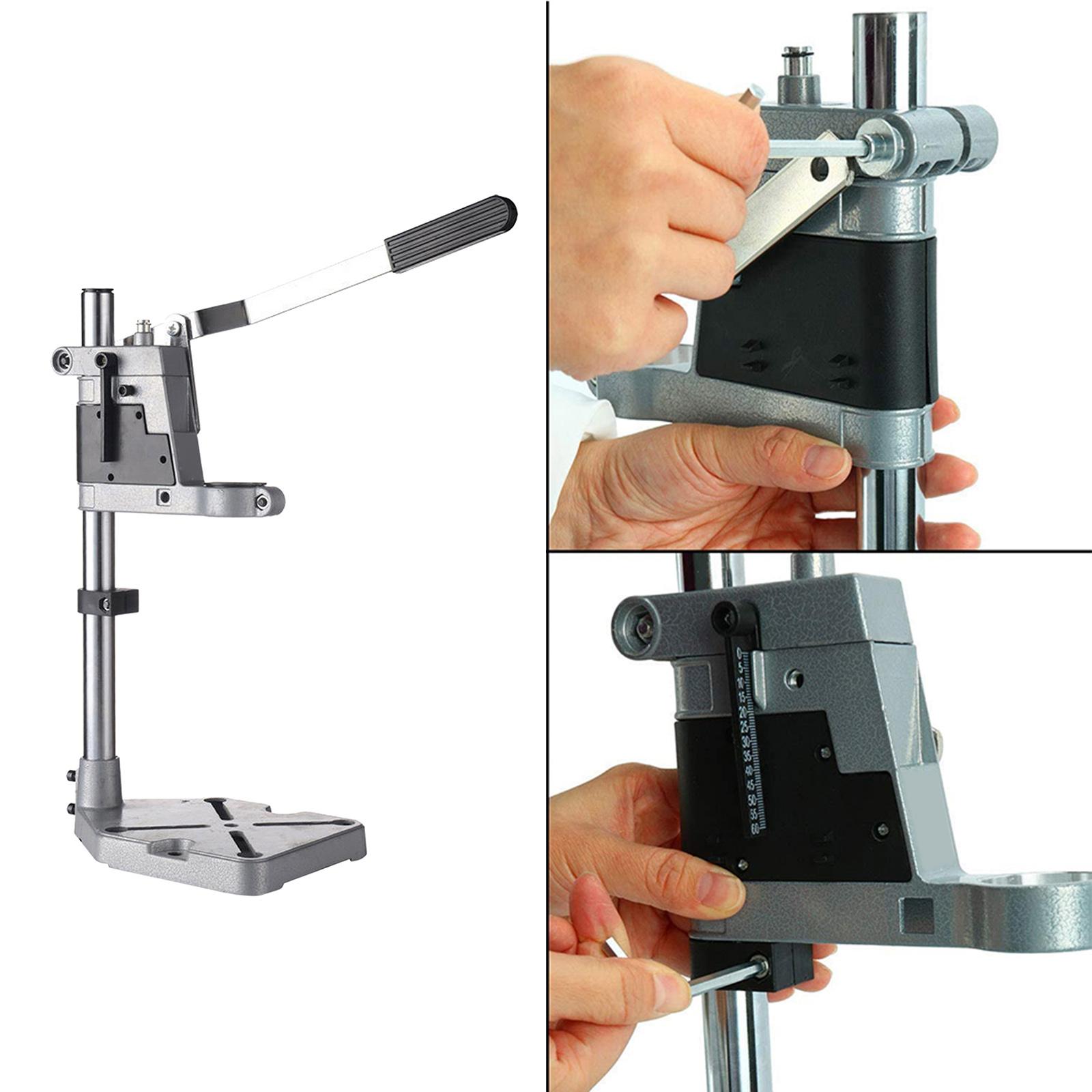 Drill Press Stand for Hand Drill,Adjustable Bench Clamp Drill Press Floor Stand Workbench Repair Tool for Drilling Collet Workshop Aluminum Base. 