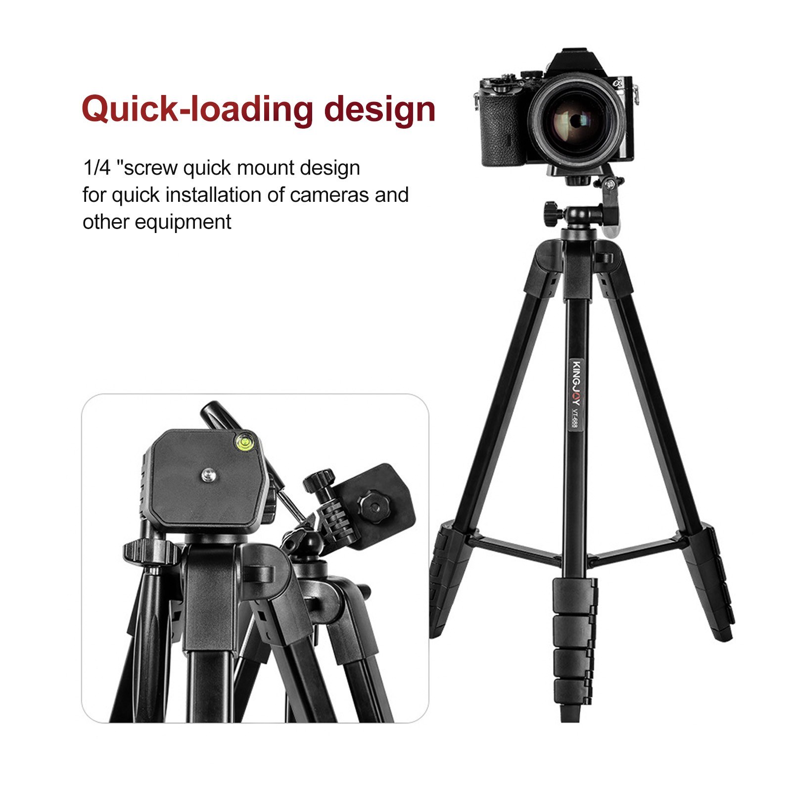 KINGJOY VT-688 675-inch Tripod Stand Desktop Tripod Stand - black. 