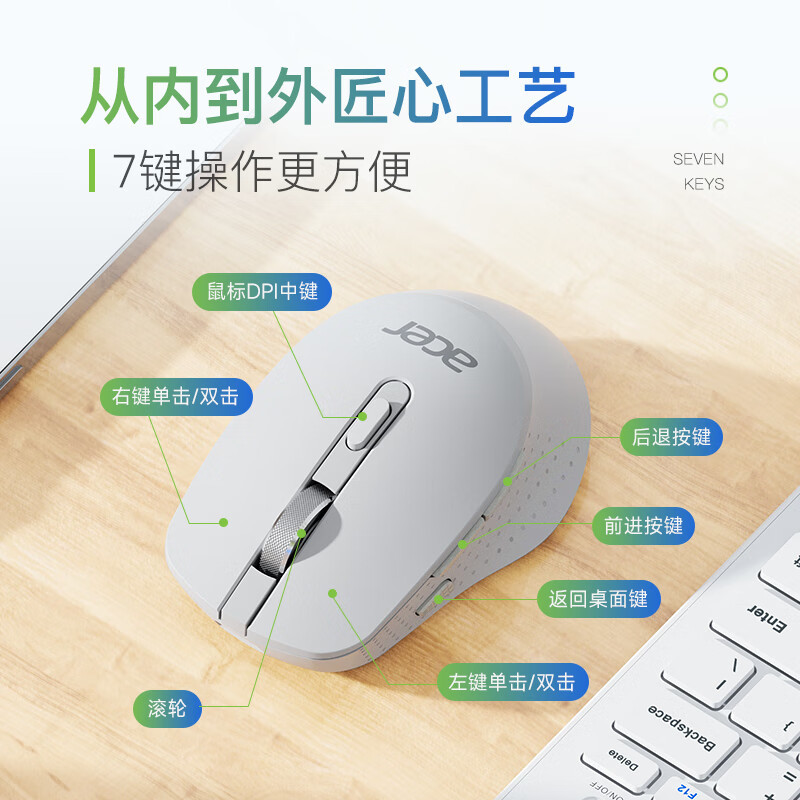 Acer Aspire M155 Wireless Bluetooth Dual-Mode Gaming Mouse Rechargeable Portable Office Mouse Ergonomics. 