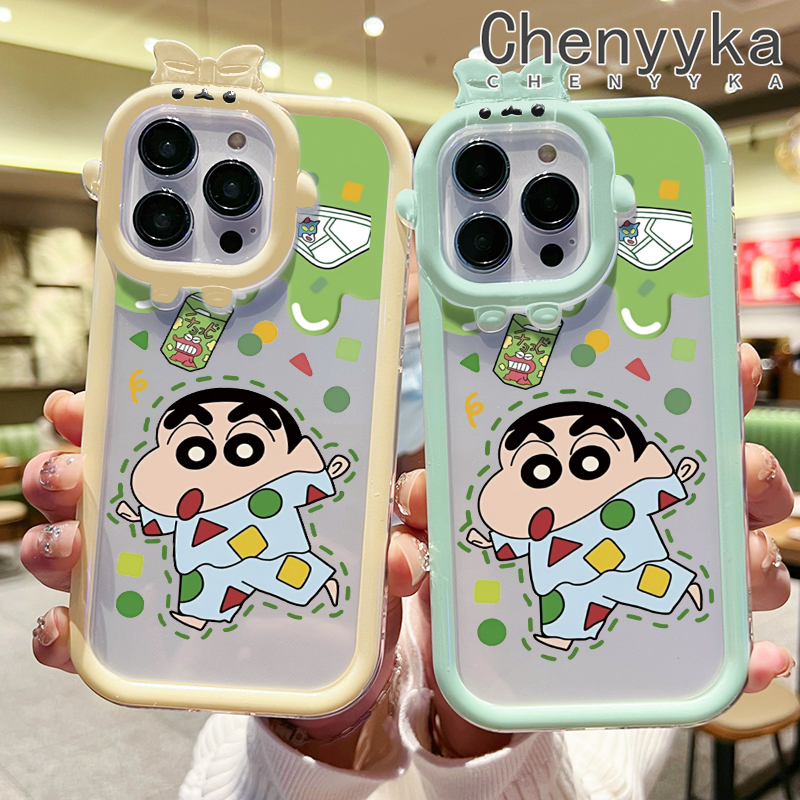Chenyyka For VIVO V23 5G S12 5G V23i 5G Case Cartoon Crayon Shin-chan New Design Shockproof Clear Phone Cases Monster Camera Lens Protective Cover Soft Silicone Transparent Case. 