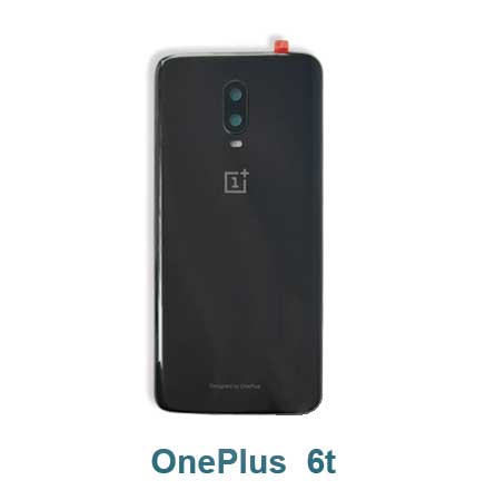 OnePlus 6T (1+6T) - (Glass) Original Back Shell / Back Panel / Battery Cover / Back Door / Back Replacement Part with Camera Lens Protection. 