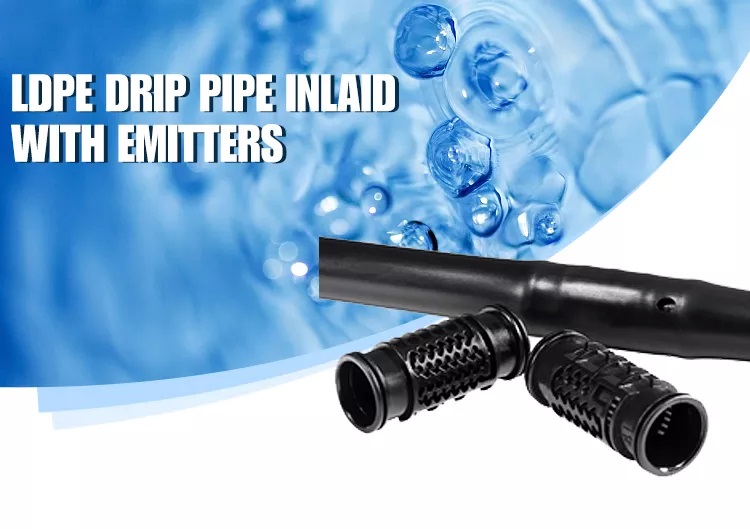 16mm Drip Irrigation LDPE Pipe with Round Emitter 30cm Spacing, Flow Rate 4 LPH, Thickness 0.8mm for Agriculture Garden Watering Drip Irrigation System.. 