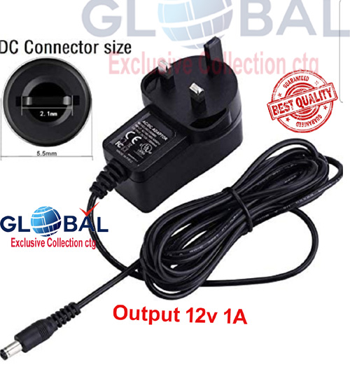 12V A1 Adapter For Router And (Connector Size: 5.5Mm X 2.5Mm ) Multi Purpose Use - Multi Plug. 