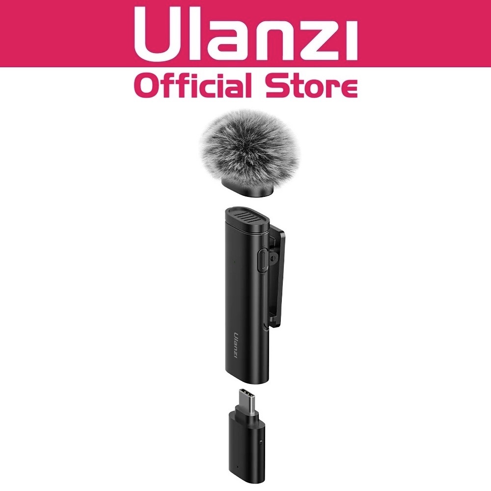 ULANZI WM-10 Wireless Lavalier Microphone for Smartphones, Plug-Play Mic with Type-C / Lightning Receiver For iPhone 15 Pro Max Samsung Galaxy S24 Ultra Video Recording Interview Youtubers Vloggers, 32.8ft Transmission Range