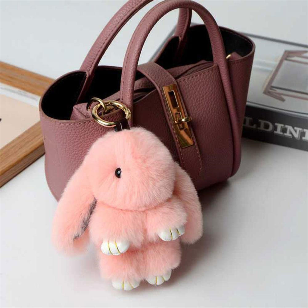 Cute Fluffy Bunny Keychain Charm Pendant Keychain Fluffy Rabbit Plush Keyring Bunny Bag Charm Adorable Keychain Pendant. 