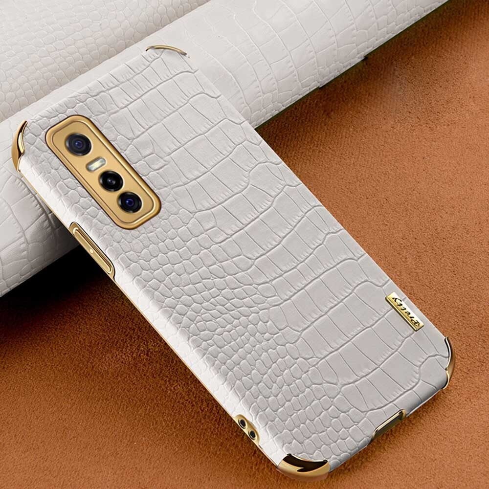xprmy for Vivo Y73S 5G/S7E Phone Case Electro Plating Crocodile Pattern 3D Camera TPU Soft Shell Anti Drop Back Cover". 