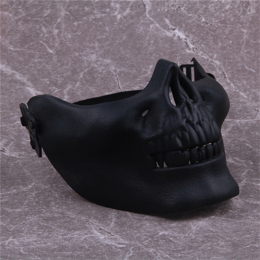 Skull Mask Horror Half Face Skeleton Mask For Halloween Hunting Game CS Cosplay Props Skull Shaped Face Protector. 