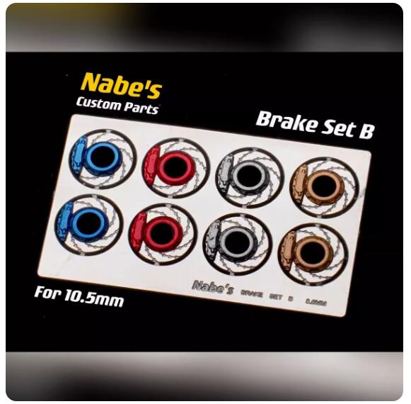 10.5mm Wheels Tires 1/64 Nabes X Chika BBS HRE for 1:64 Model Car Modified Parts. 