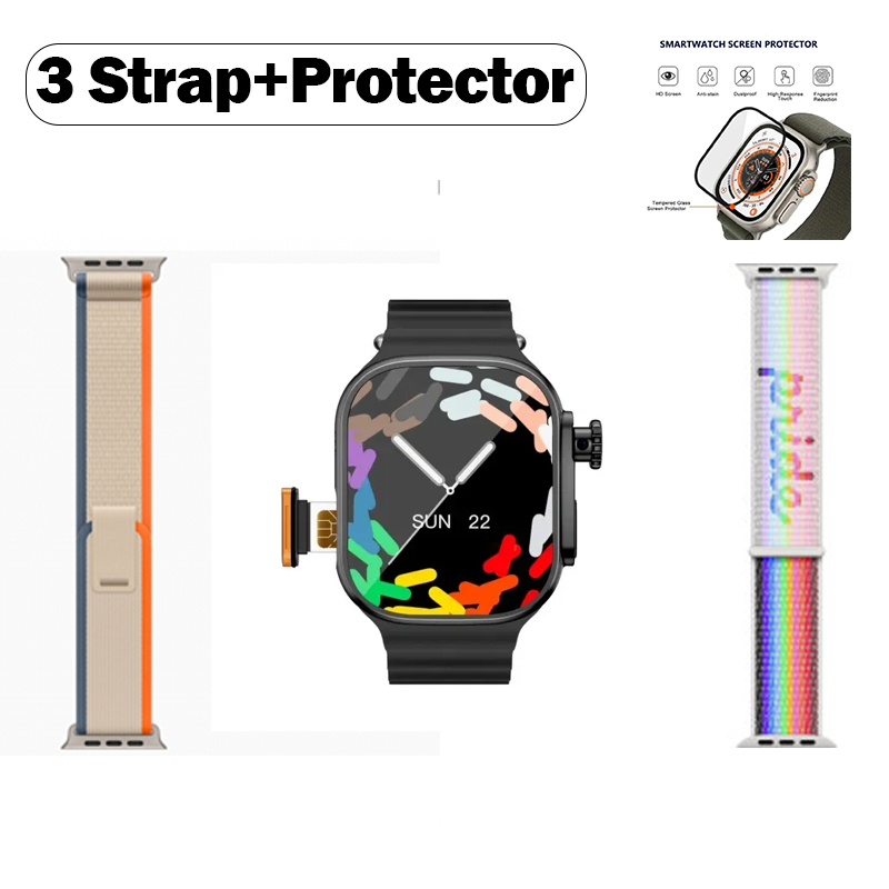 Ws10 Ultra Android Smartwatch SIM Card WiFi Support with Retractable Rotating Camera Smart Watch. 