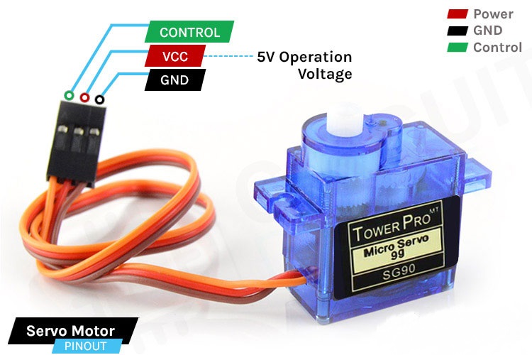 Servo Motor Micro SG90 180 Degree Rotation. 