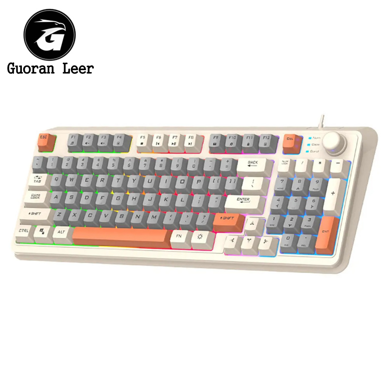 K82 Gaming Keyboard 94 Keys Portable Wired Office Keyboard With Colorful RGB Backlight Mechanical Ultra Silence Keyboard Comfortable Typing Experience For Laptop PC Computer. 