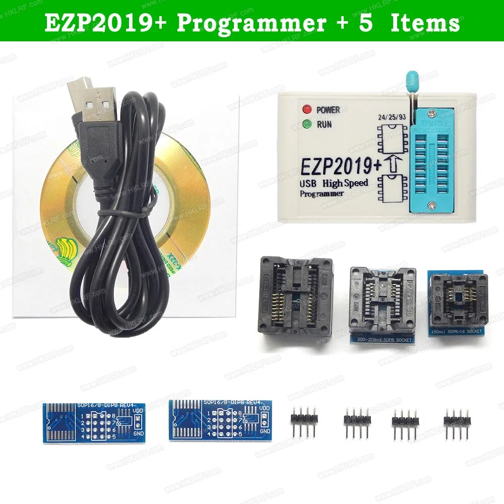 【3C VictoryEagle】Factory EZP2019+ High-Speed USB SPI Programmer Support 24 93 EEPROM Flash BIOS Chip + 5 Sockets Bettet EZP2010. 
