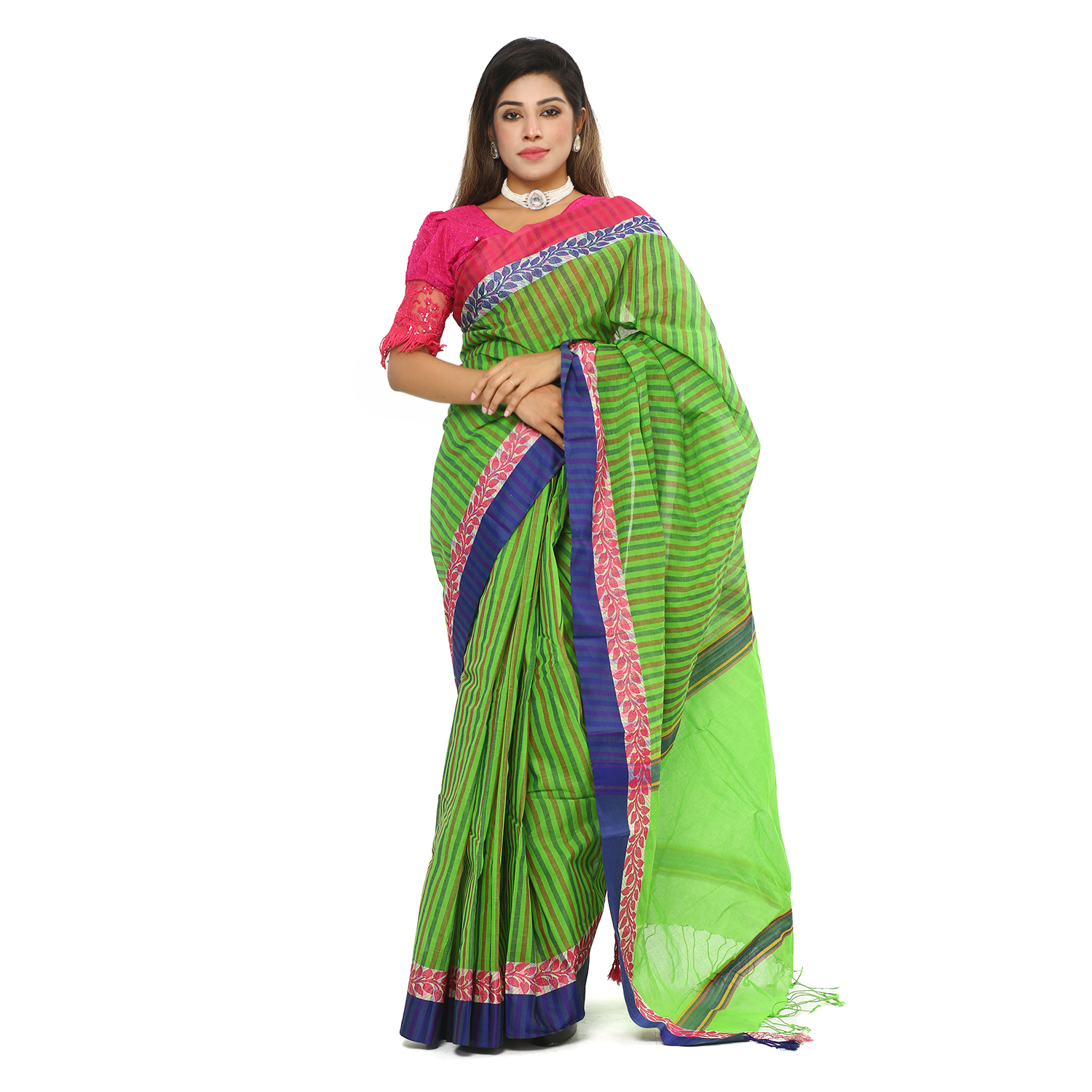 Tangail Cotton Saree with Ranning Blouse Piece for Women