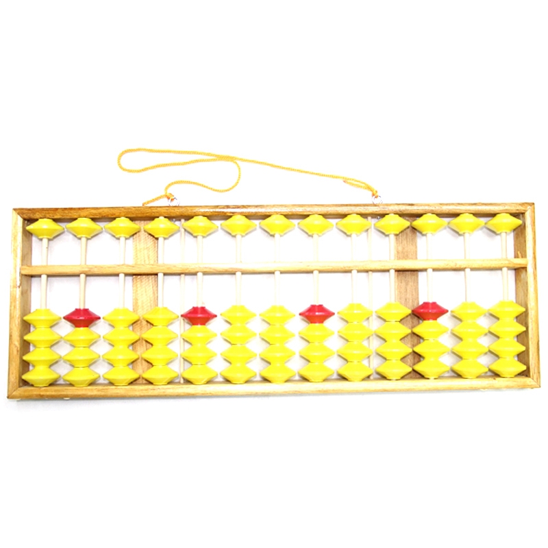 Chinese Abacus 13 Column Wood Hanger Big Size Non-Slip Abacus Chinese Soroban Tool In Mathematics Kids Math Education Toy 58Cm. 