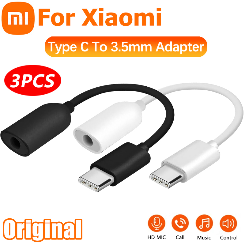 Xiaomi Original Usb Type C To 3.5mm Headphone Jack Converter For Mi 14 13T Poco X6 Pro Redmi Turbo 3 K60 3.5MM Aux Audio Adapter