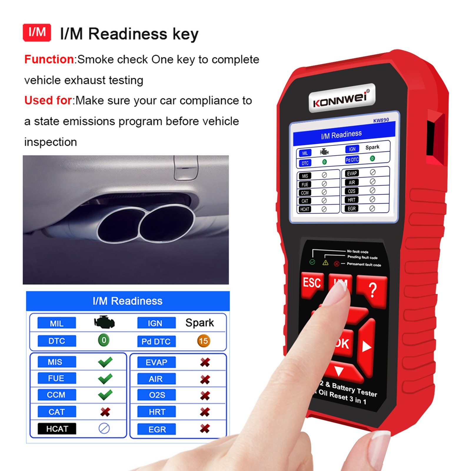 KONNWEI KW890 Professional OBDII Scanner Auto Code Reader. 