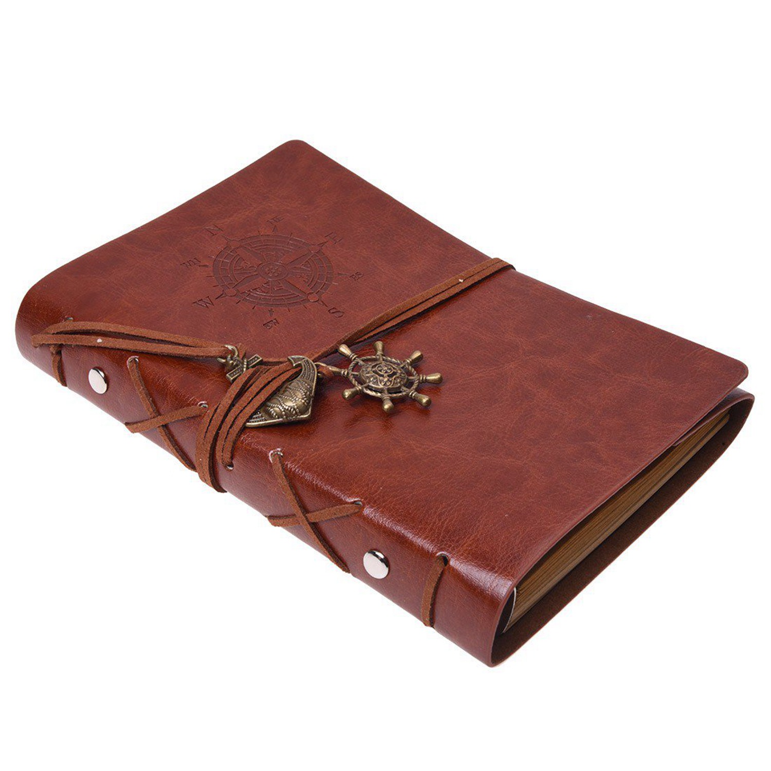 Individual Retro Personality Notebooks Journal Notepads Ring Binder Diary Notebook Light Brown S & Refillable Notebook Journals,A6 Leather Bound Travel Diary Art Drawing Sketchbook Exquisite Product. 
