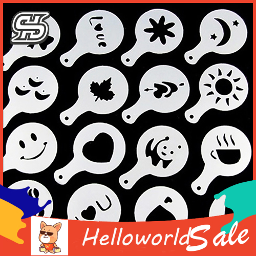 16Pcs Creative Coffee Cappuccino Latte Templates Art Stencil DIY Decoration Mold. 