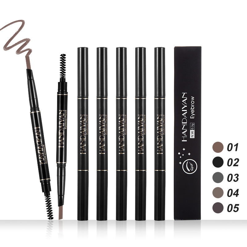 HANDAIYAN  Waterproof Eyebrow Pencil Dark Brown, Premium Eye Brow Pencil Brn with Spoolie Brush, Longwearing for Perfect Brows. 