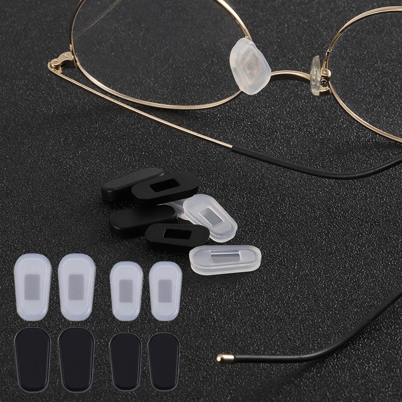 Soft Anti Indentation Nose Cover Anti-Slip Push-in Silicone 1Pair Air Cushion Eyeglass Nose Pads Glasses Replacement Transparent Nose Bridge Pads