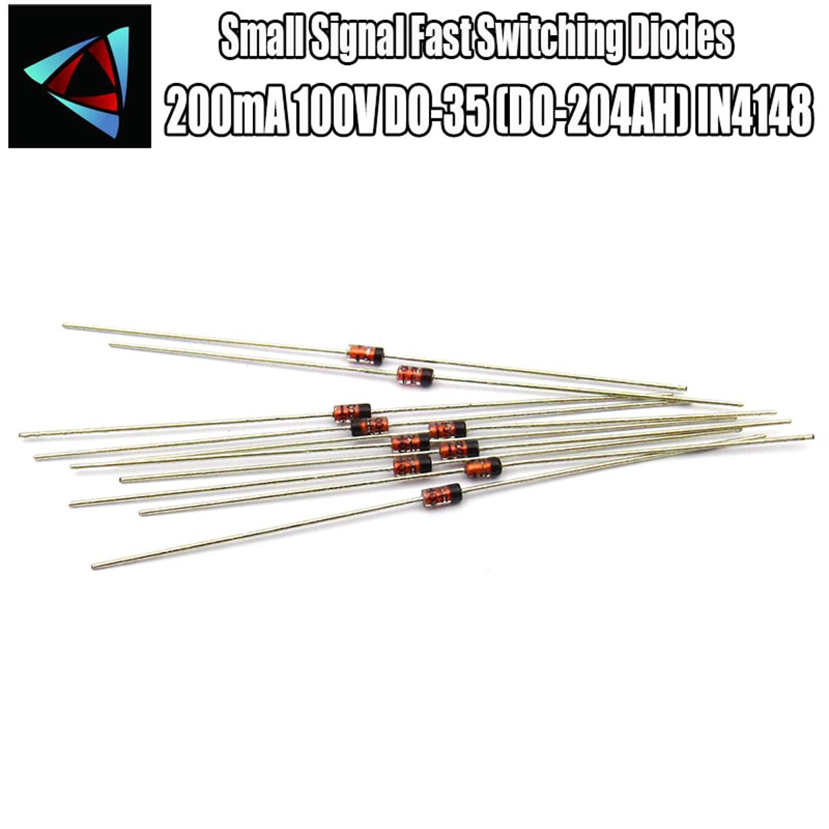 【Mary DAI Store】50 Pcs 1N4148 Small Signal Switching Diodes Axial 200mA 100V IN4148 1N IN 4148 50 Volt