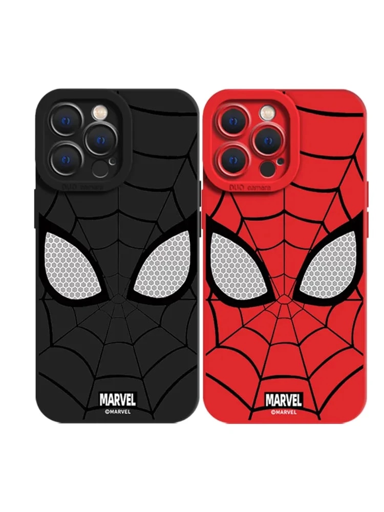 Marvel Spider Man Plain Multistep Phone Case for iPhone 15 Pro Max 14 13 12 11 Pro Max XR XS X 7 8 15 Plus SE2 Soft Cover Etui. 