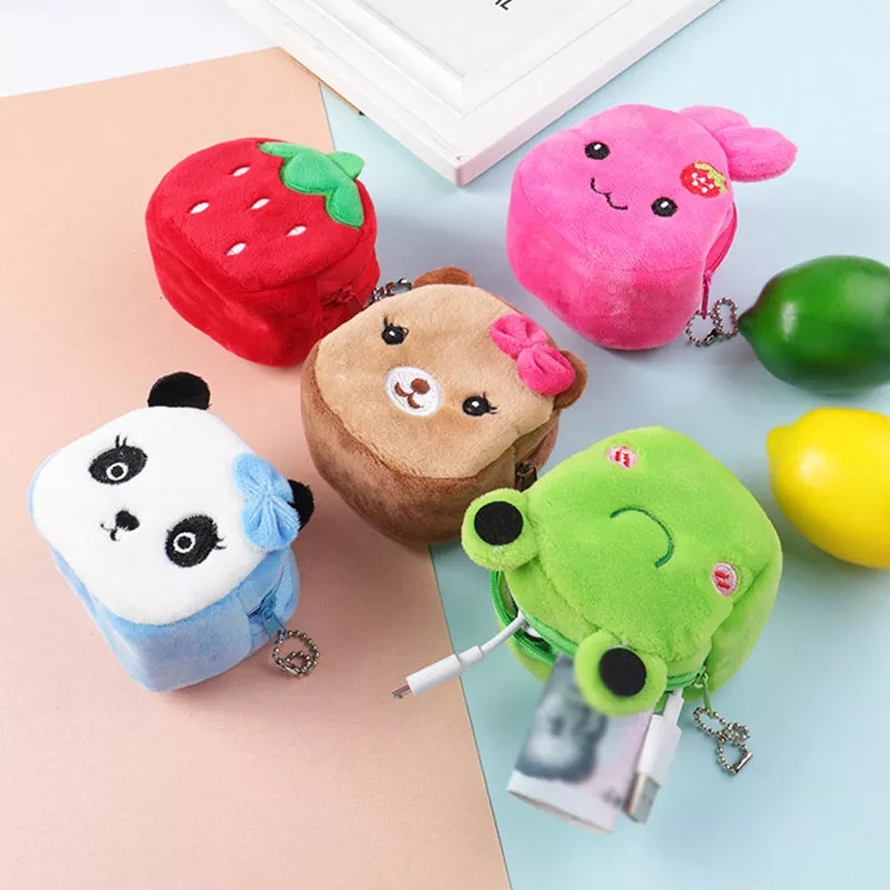 1pcs Square style Cartoon Women Coin Purse Zipper Girl Coin Wallet