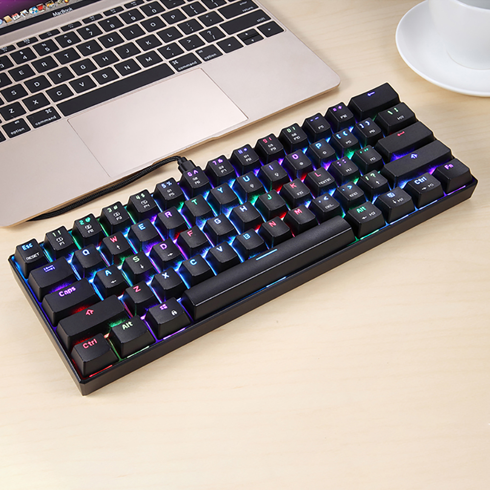 Motospeed CK61 Mechanical Keyboard 61 Key RGB Backlit Wired Office Gaming Computer Keyboard Red Switch Drive For Android Windows. 