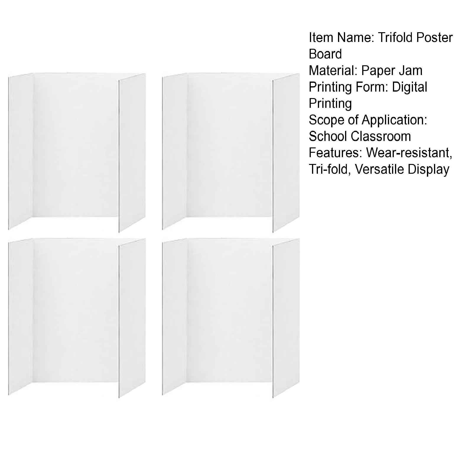 Ethereon Foldable Display Board 4pcs Small White Tri-fold Poster Boards for Business Presentations Lightweight Corrugated Display Panels for Professional Trifold Presentations Tri-fold Presentation Panel. 