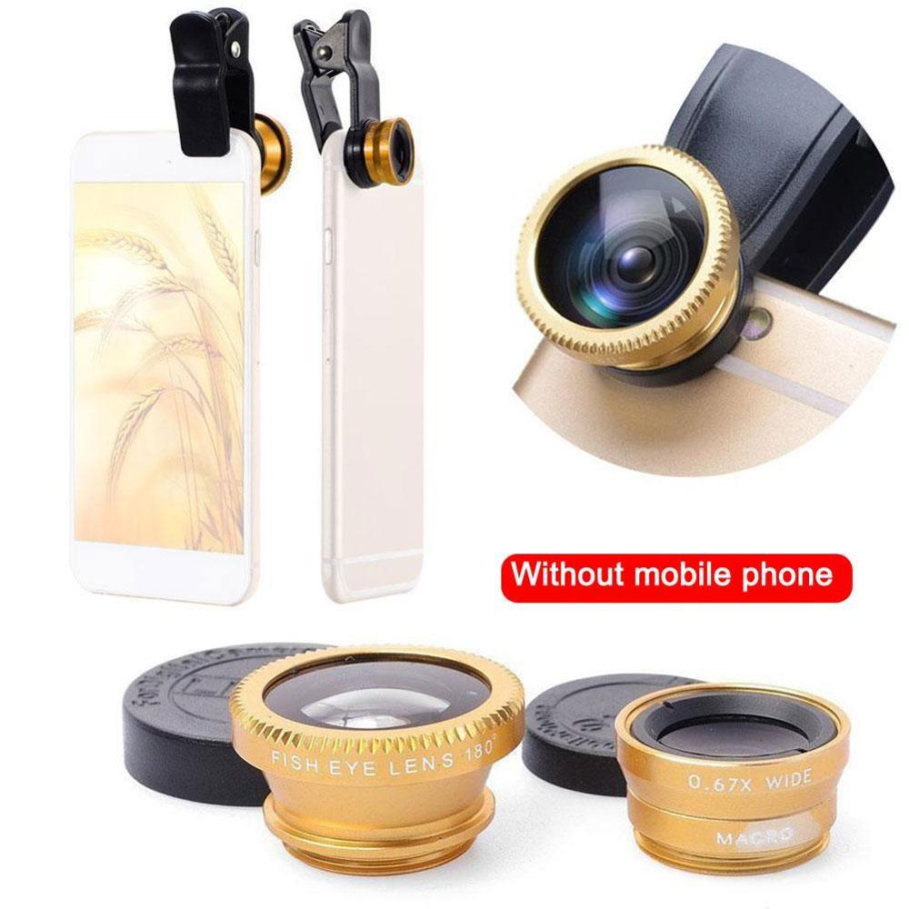 【happy one】Phone Lens Fisheye Lens 0.67x Wide-angle Zoom Lens with Kit Macro Fisheye Phone Lens Clip Mobile For Smartphone. 
