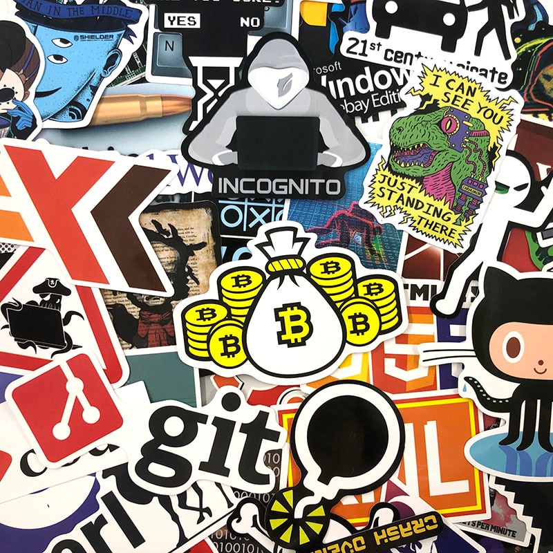 【happy one】72Pcs/Pack Programming Stickers Hacker Java C++  For Luggage Skateboard Laptop Motorcycle Papeleria Oficina. 