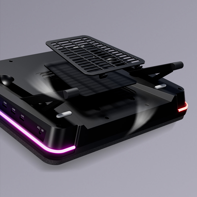 IETS GT600 Gaming Laptop Cooling Stand, for 14, 16, 18 to 19 Notebooks, 5.5-inch Turbofan, 7-level Adjustable Heights. 