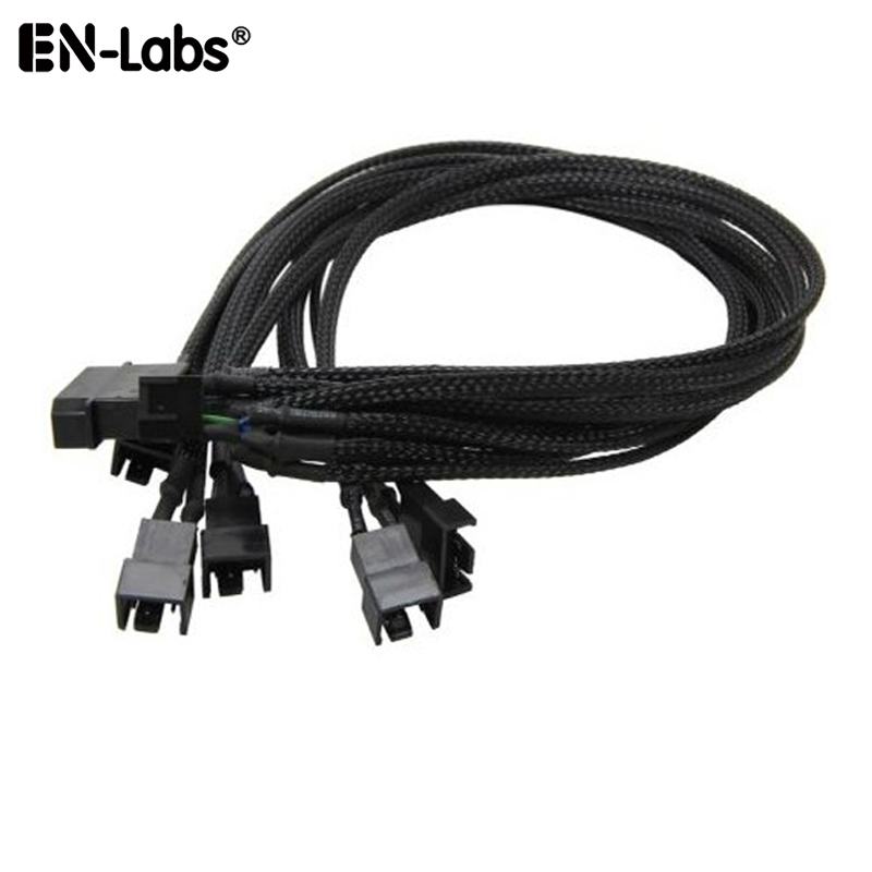 Sleeved PWM Fan Extension Power Splitter Cable,Connector 4 Pin Molex / SATA to 3 4 5 6 4Pin Fan Spliter 4 Motherboard PWM Header. 