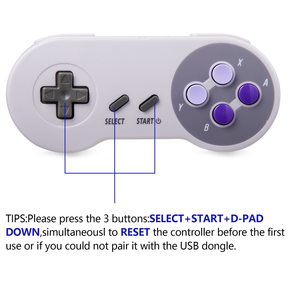 2.4 Ghz Wireless Super Nes Classic Controller Gamepad Joystick Compatible With Snes/sfc Games Console