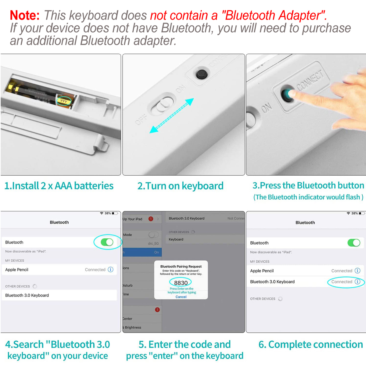 Bluetooth Keyboard Mouse Combo Ultra-Slim Mute Keycap Wireless Bluetooth Mouse Mice for Mac iPad iPhone iOS Android Windows. 