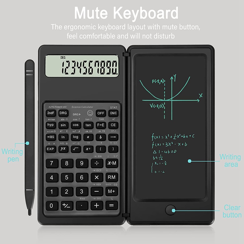 Scientific Calculator,10-Digit LCD Engineering Calculator,with Writing Board,Suitable for  Schools B - calculator. 