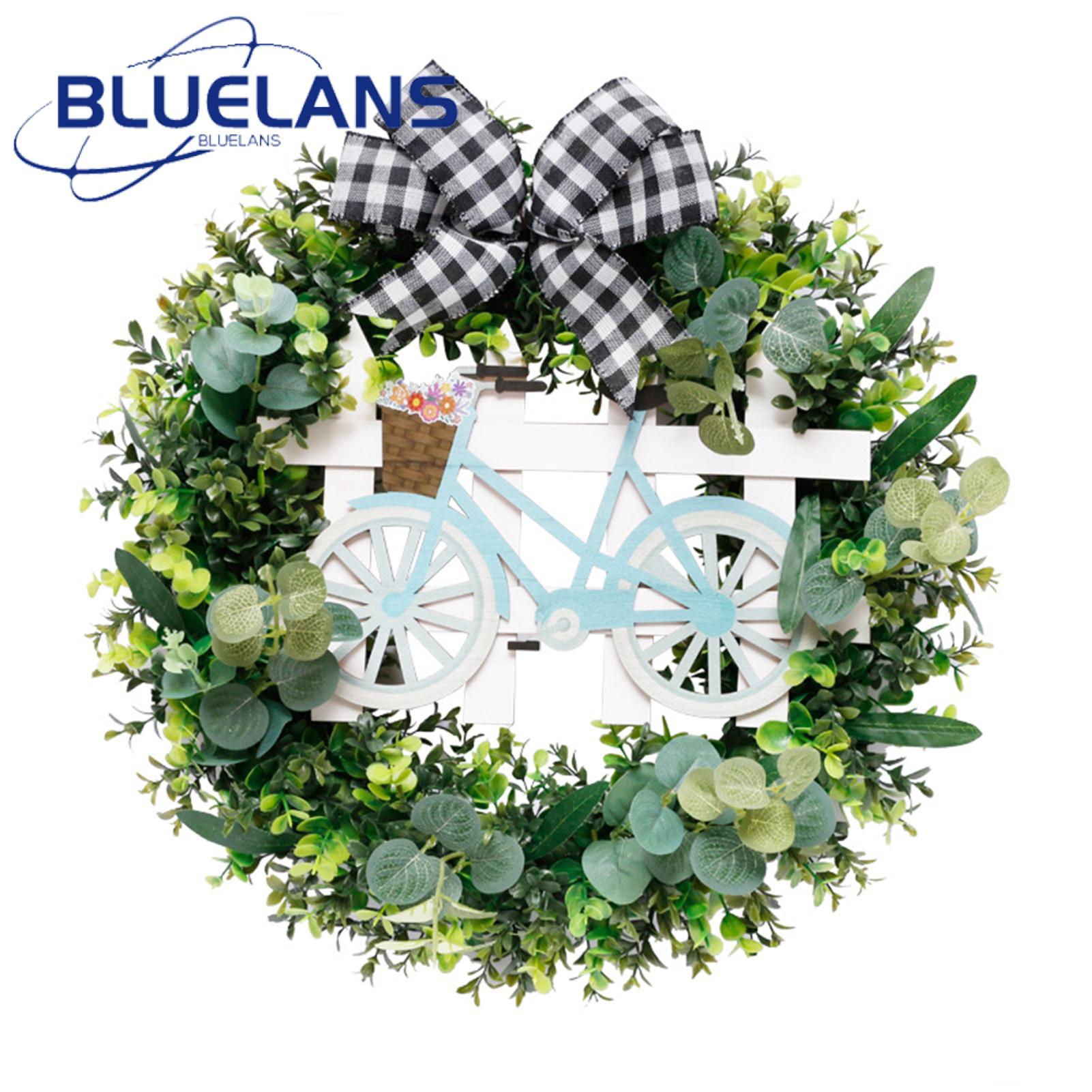 Door Wreath Realistic Front Door Wall Window Eucalyptus Fake Wreath