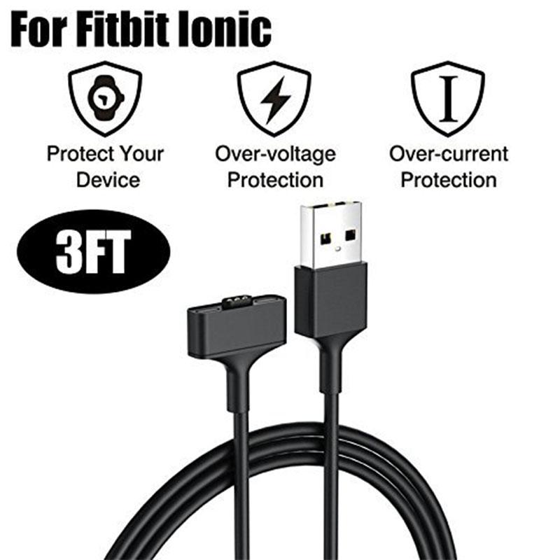 1M Replacement Charger For FitBit Ionic Watch USB Charging Cord Charge Cable For Fit Bit Ionic Smart Watch Band. 