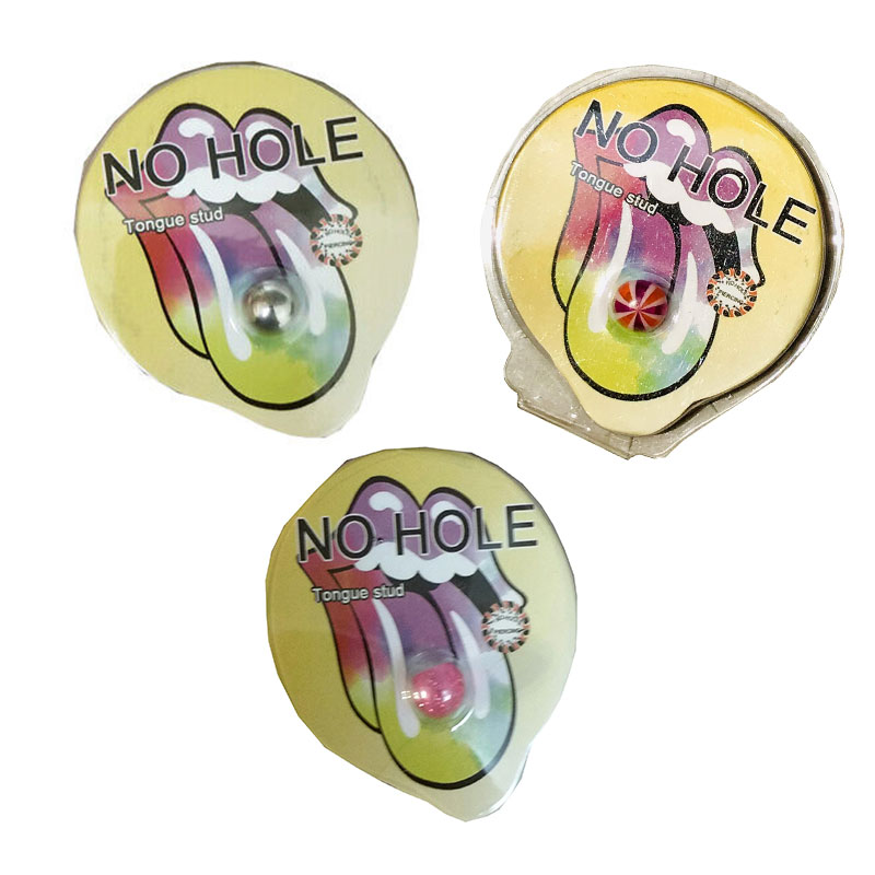 Fake/Faux Tongue Ring Suction Cup Hypoallergenic (1 Piece) No Hole